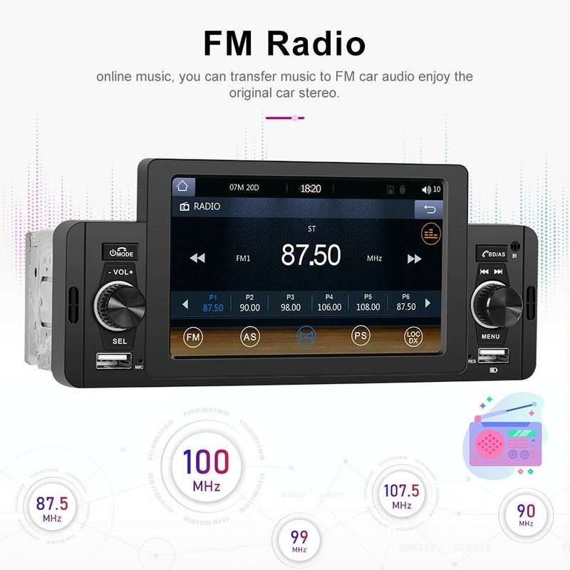 A3107 5 inches Car MP5 Wired CarPlay Universal Bluetooth Player With Microphone, Style: Standard+...