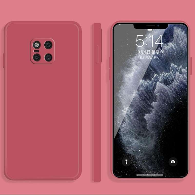 For Huawei Mate 20 Pro Solid Color Imitation Liquid Silicone Straight Edge Dropproof Full Coverag...