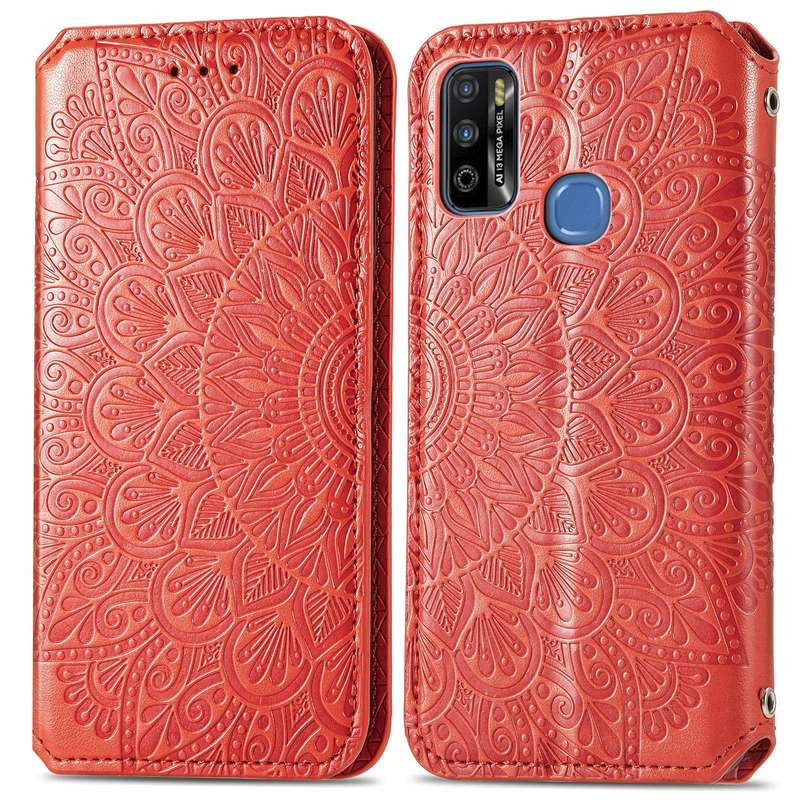 For Infinix X680 / Smart 4 Blooming Mandala Embossed Pattern Magnetic Horizontal Flip Leather Cas...