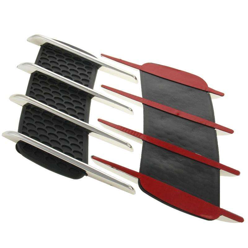 2 PCS Hood Side Shark Gill Simulation Air Flow Vent Fender Sticker for Car Decoration, Size: 22cm...