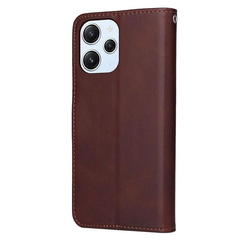 For Xiaomi Redmi 12 4G Classic Calf Texture Flip Leather Phone Case(Brown)