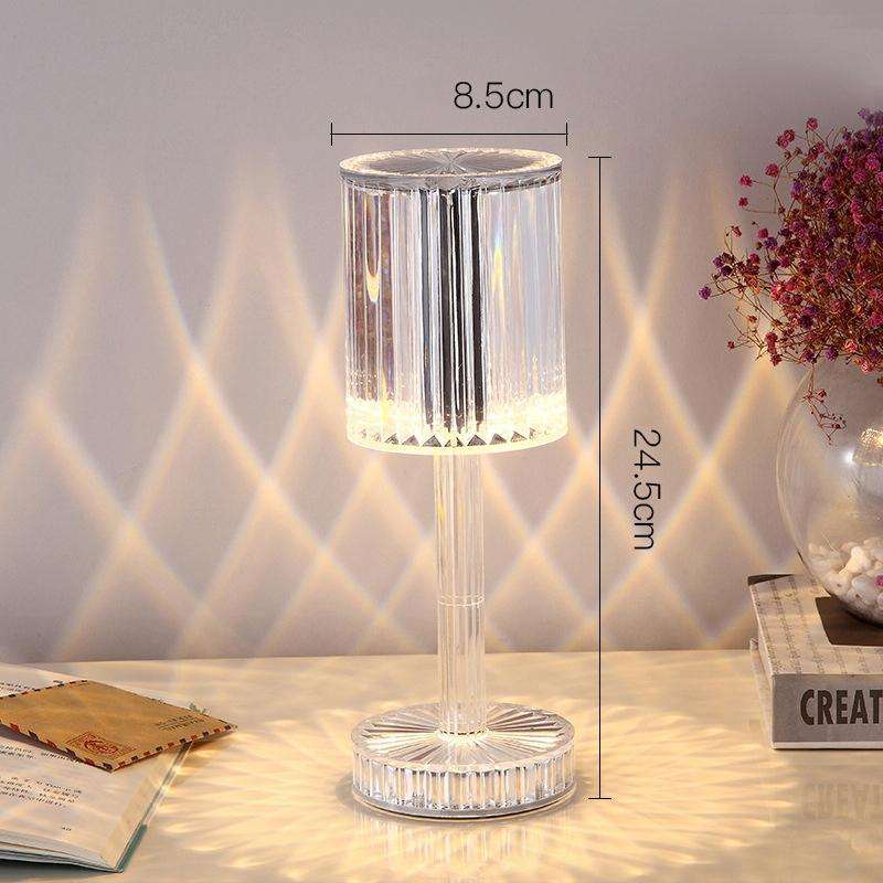 USB Charging Touch Diamond Crystal Table Lamp, Specification: USB Charging(RGB with Remote Contro...