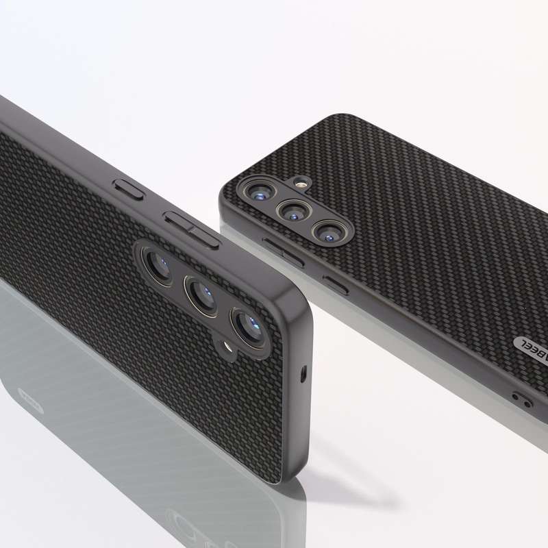 For Samsung Galaxy S24+ 5G ABEEL Carbon Fiber Texture Protective Phone Case(Black)