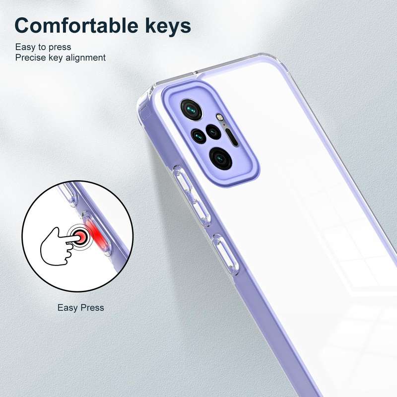 For Xiaomi Redmi Note 10 Pro Max 4G 3 in 1 Clear TPU Color PC Frame Phone Case(Purple)