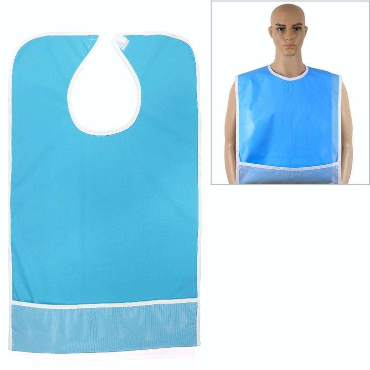 Adult Eat Meal Waterproof Bib, Size:50x80cm(Single Layer Sky Blue)