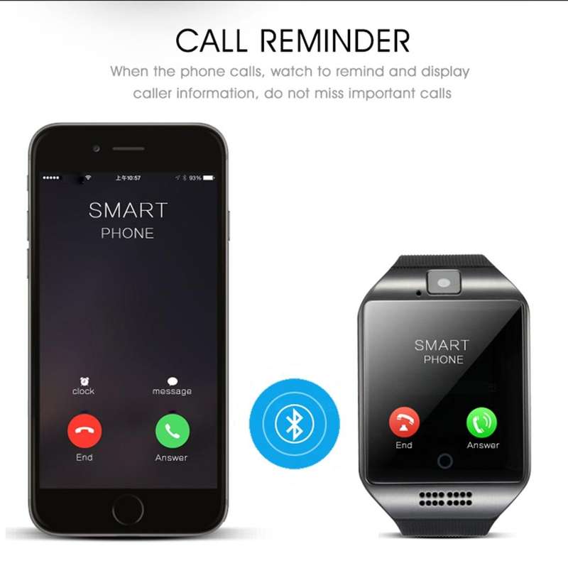 Q18 1.54 inch TFT Screen MTK6260A 360MHz Bluetooth 3.0 Smart Watch Phone, 128M + 64M Memory(White)