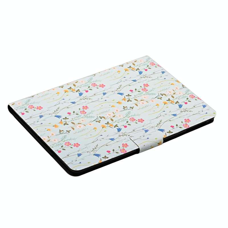 For Samsung Galaxy Tab A9 Flower Pattern Horizontal Flip PU Tablet Case with Sleep / Wake-up Func...