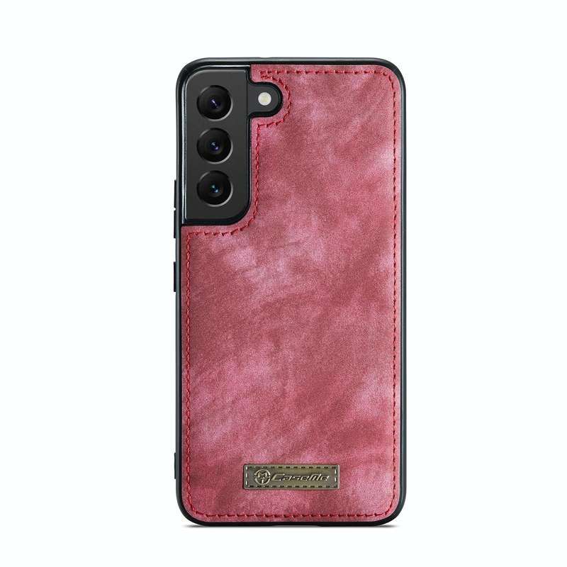 For Samsung Galaxy S22 5G CaseMe-008 Detachable Multifunctional Horizontal Flip Leather Case(Red)