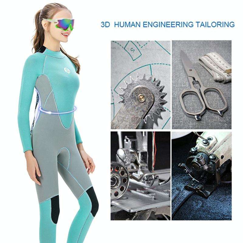 SLINX 1710 3mm Neoprene Super Elastic Wear-resistant Warm Contrast Long-sleeved One-piece Diving ...