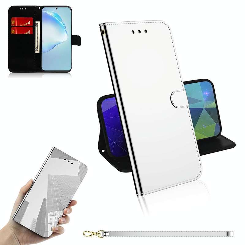 For Galaxy S20 Ultra Mirror-like Magnetic Attraction Horizontal Flip Leather Case with Lanyard, S...