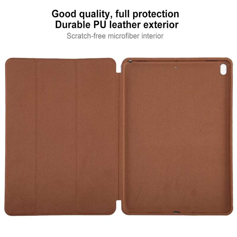 For iPad Air 3 10.5 inch Horizontal Flip Smart Leather Case with Three-folding Holder(Dark Brown)