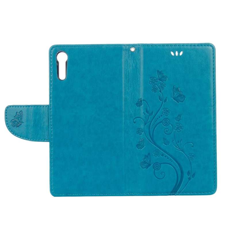 For Sony Xperia XZ Butterflies Love Flowers Embossing Horizontal Flip Leather Case with Holder & ...