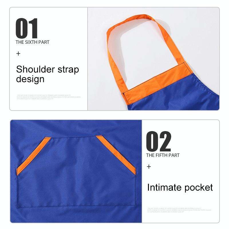 Solid Color Polyester Home Apron Antifouling Simple Adult Apron(Coffee)