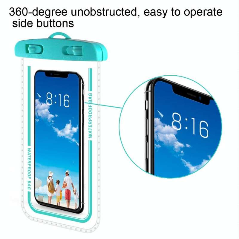 2 PCS Transparent Waterproof Cell Phone Case Swimming Cell Phone Bag Gray Blue