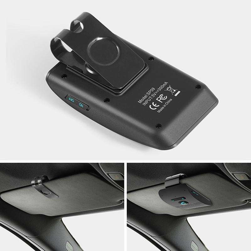 SP09 Multipoint Wireless Bluetooth V4.2 Handsfree Car Kit Speaker Speakerphone, Support Voice Rea...