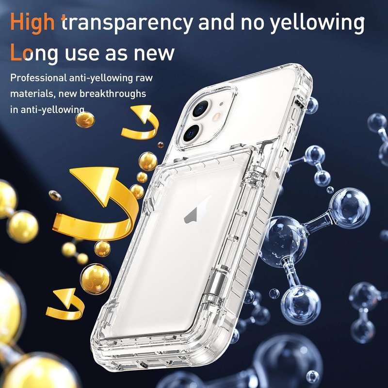 For iPhone 12 / 12 Pro Crystal Clear Flip Card Slot Phone Case(Transparent)