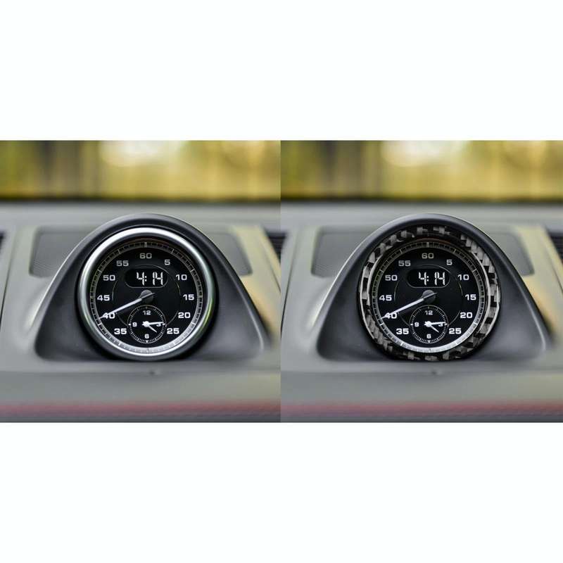 Car Carbon Fiber Speedometer Decorative Sticker for Porsche Panamera 2010-2016, Left and Right Drive