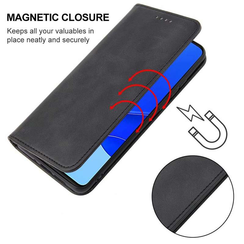 For Huawei Nova 9 SE Magnetic Closure Leather Phone Case(Black)