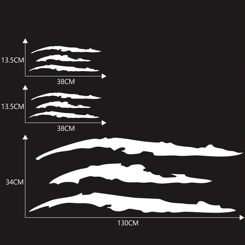 D-865 Claw Scratches Pattern Car Modified Decorative Sticker(White)