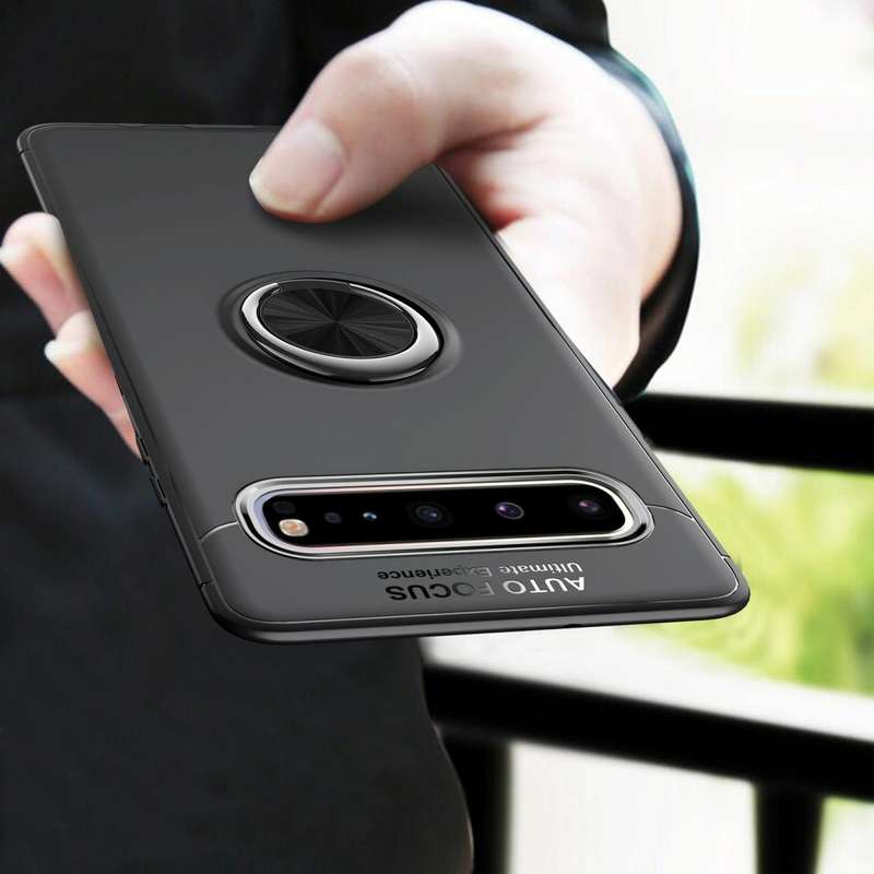 Magnetic 360 Degree Rotation Ring Holder Armor Shockproof TPU Case for Galaxy S10 5G (Red)