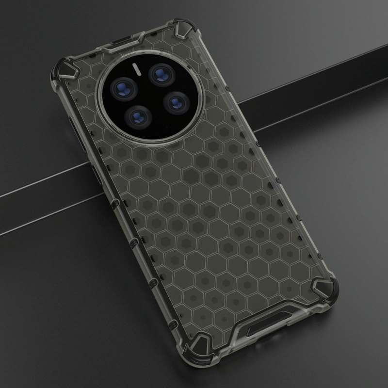 For Huawei Mate 50 Pro Shockproof Honeycomb PC + TPU Phone Case(Black)