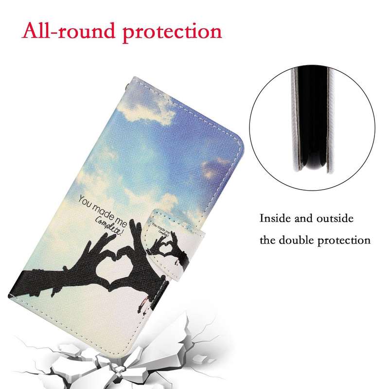 For Huawei P40 lite E Colored Drawing Pattern Horizontal Flip Leather Case with Holder & Card Slo...