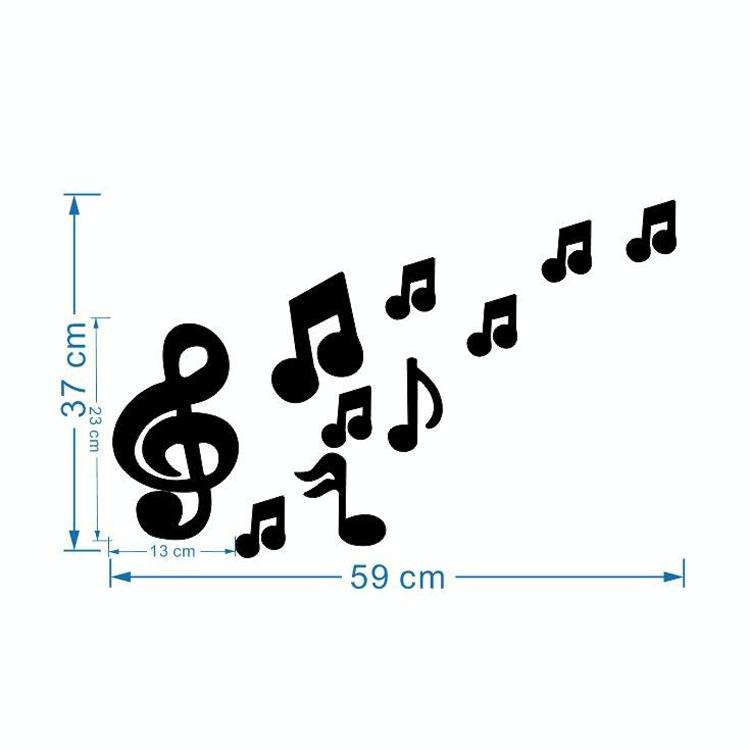 3D Musical Notes Acrylic Mirrors Wall Sticker Home Decor Living Room Wall Decoration Art DIY Wall...