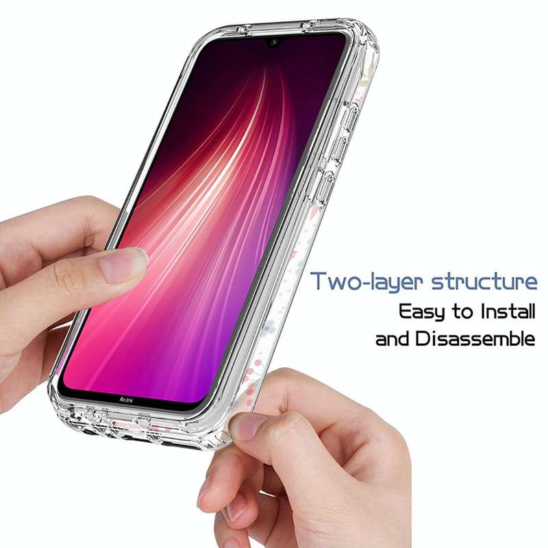 For Xiaomi Redmi Note 8 PC+TPU Transparent Painted Phone Case(Small Floral)