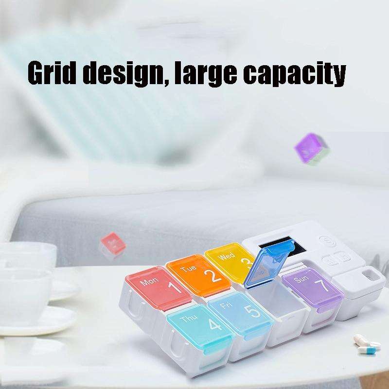 TF-248 7-Cell Smart Timing Reminder Plastic Pill Box Pill Storage Box(Colorful)