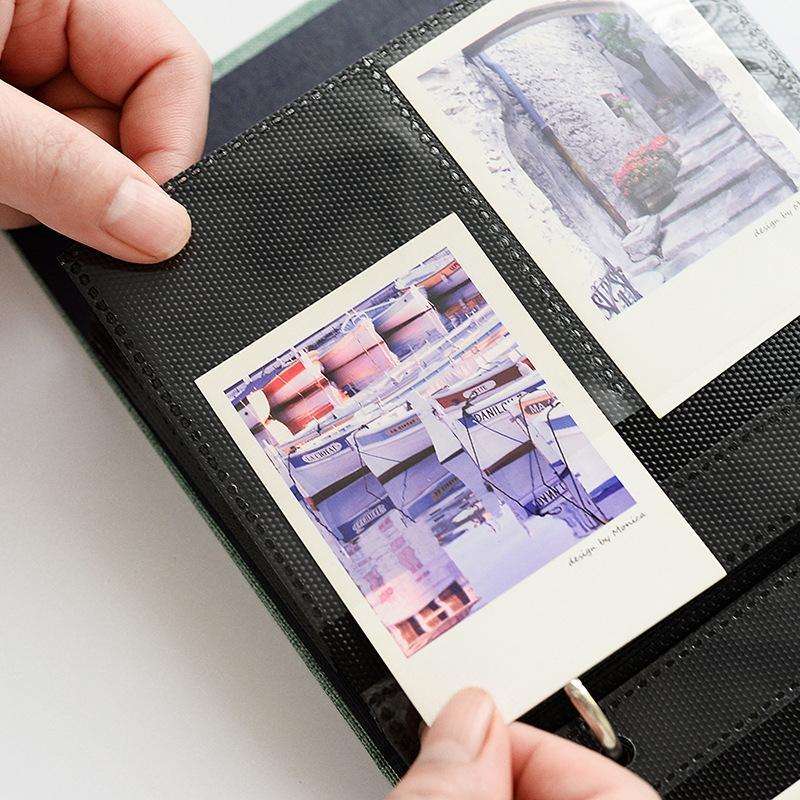 5 inch Photos Cotton Linen Loose-leaf Album Movie Ticket Postcard Storage Book(Purple)