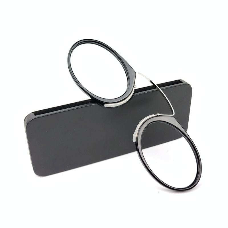 Mini Clip Nose Style Presbyopic Glasses without Temples, Positive Diopters:+3.00(Black)