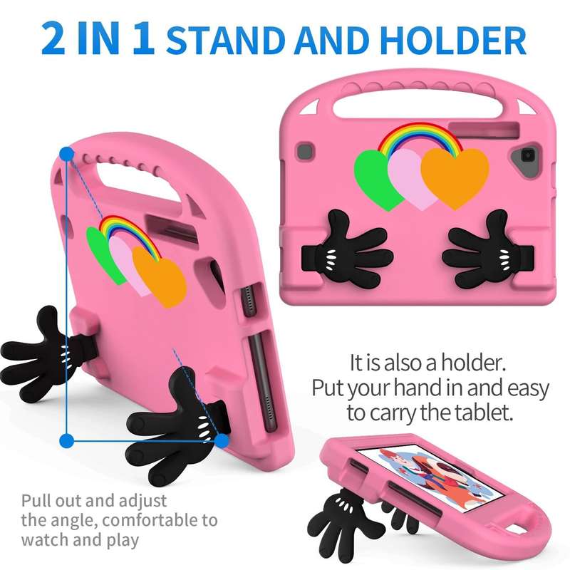 For Walmart Onn 8 inch Love Small Palm Holder EVA Tablet Case(Pink)
