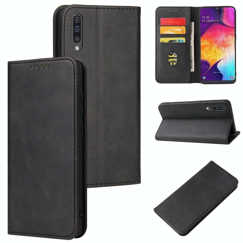 For Samsung Galaxy A50 Calf Texture Magnetic Horizontal Flip Leather Case with Holder & Card Slot...