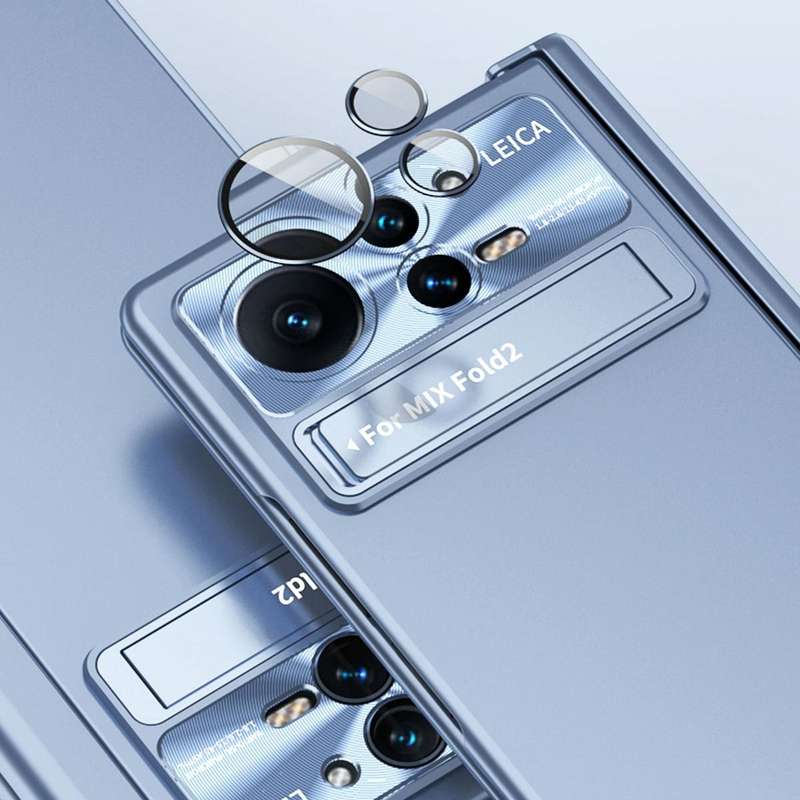 For Xiaomi Mix Fold 2 Electroplating Hinged Folding Phone Case with S Pen Fold Edtion(Black)