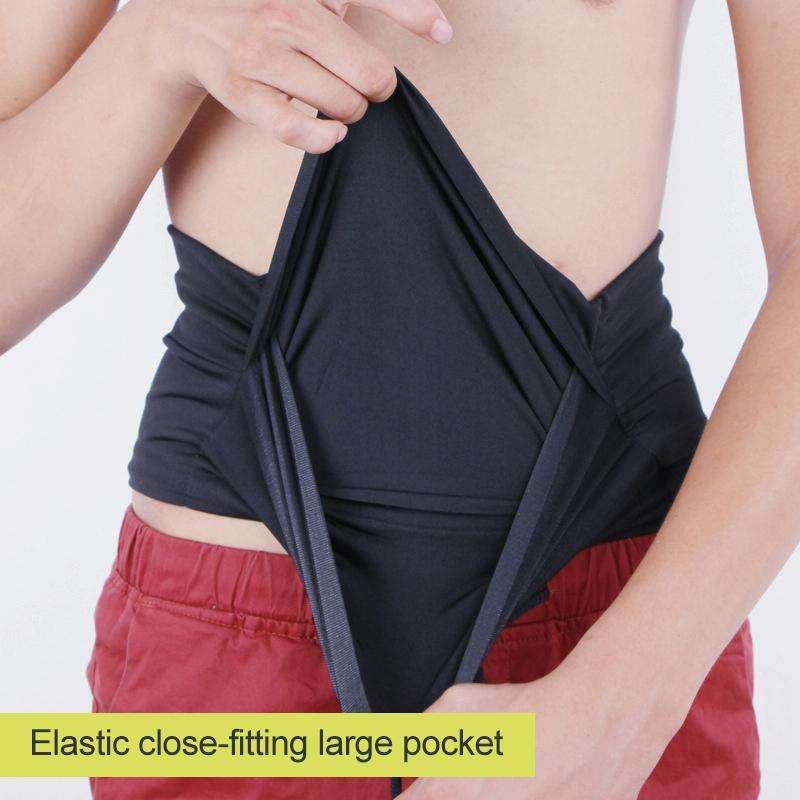 Personal Large-capacity Stretch Tablet Pockets Travel Anti-theft Bag Phone Bag,Size: L(Black)