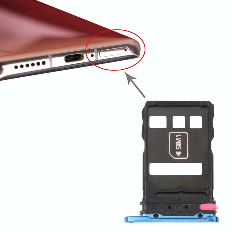 SIM Card Tray + NM Card Tray for Huawei P40 Pro (Blue)