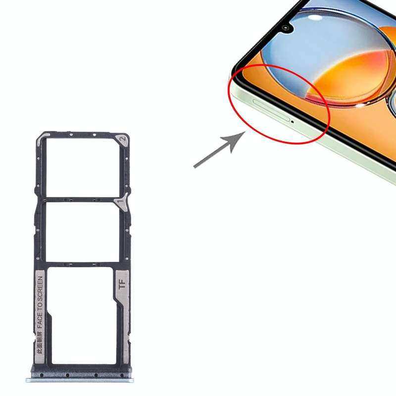 For Xiaomi Redmi 13C SIM Card Tray + SIM Card Tray + Micro SD Card Tray (Blue)