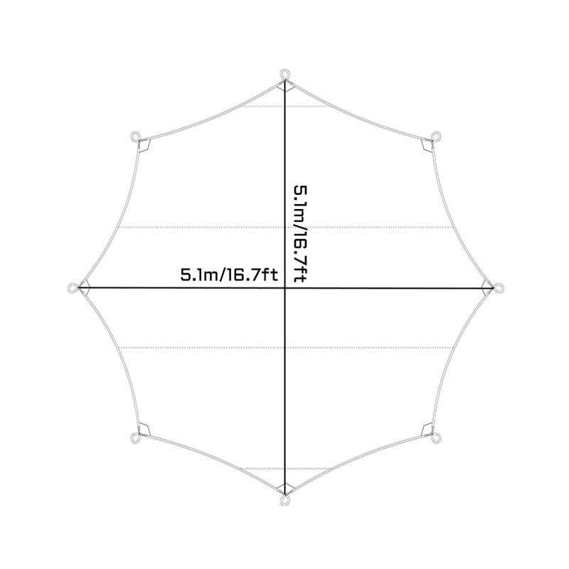 Outdoor Octagonal Curtain Tent Rain and Sun Protection Camping Sunshade Pergola, Color: Khaki