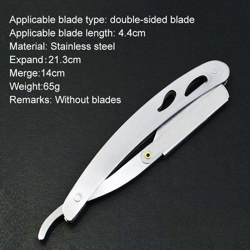 Hairdresser Vintage Razor Stainless Steel Double-sided Blade Holder Haircut Shaved Eyebrow Knife ...