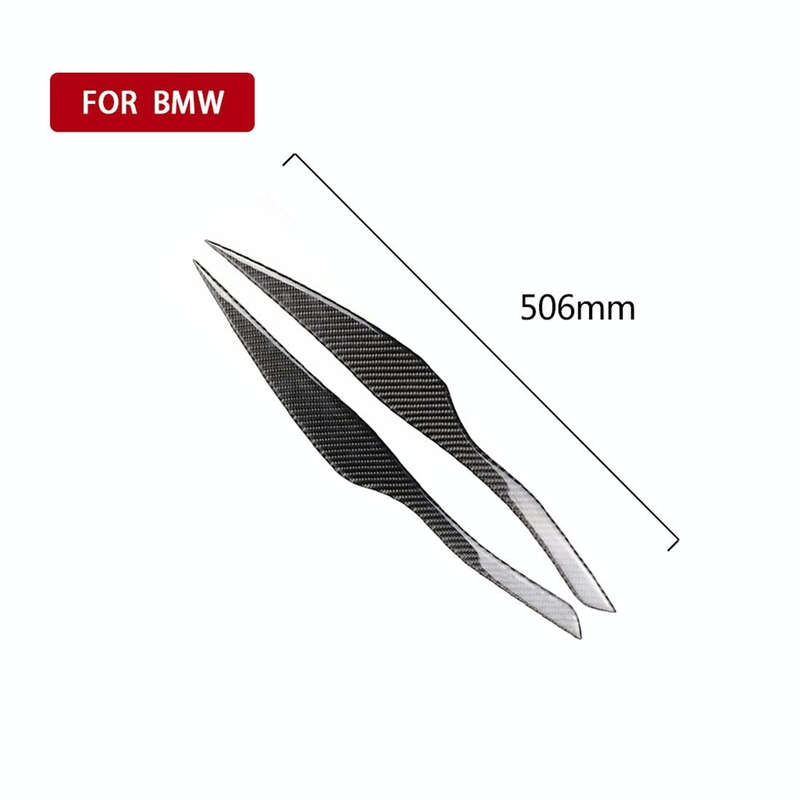 1 Pairs Carbon Fiber Car Lamp Eyebrow Decorative Sticker for BMW E90 / 318i / 320i / 325i 2005-20...