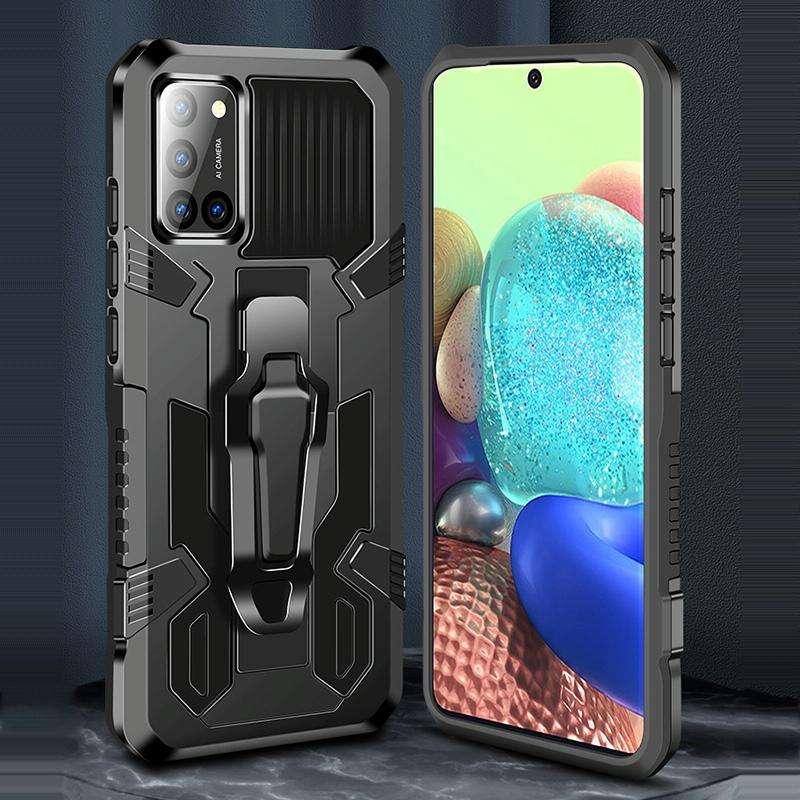 For Samsung Galaxy A71 Armor Warrior Shockproof PC + TPU Protective Case(Black)