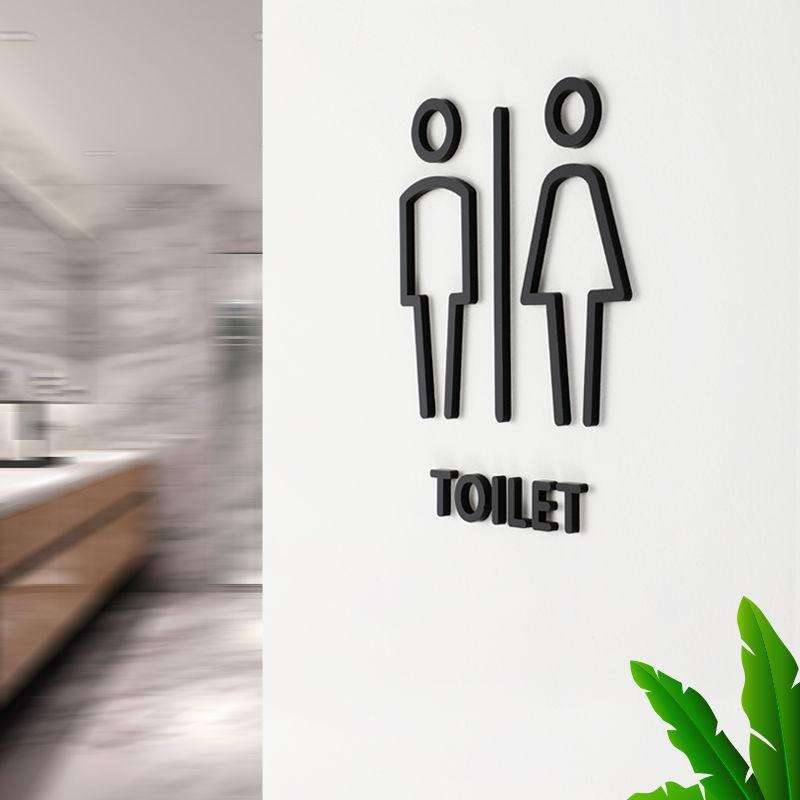 19 x 14cm Personalized Restroom Sign WC Sign Toilet Sign,Style: Triangle-Black Public