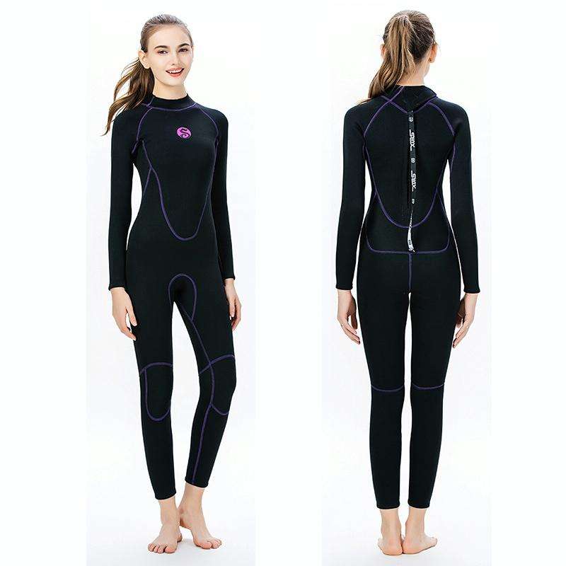 SLINX 1714 3mm Neoprene Super Elastic Warm Long-sleeved Full Body One-piece Wetsuit for Women, Si...