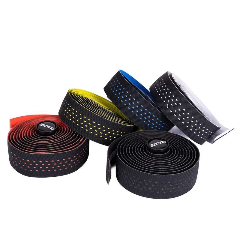 ZTTO Road Bike Handle Bar Tape Non-slip Anti-Vibration PU Leather Breathable Wear-resisting(Green)