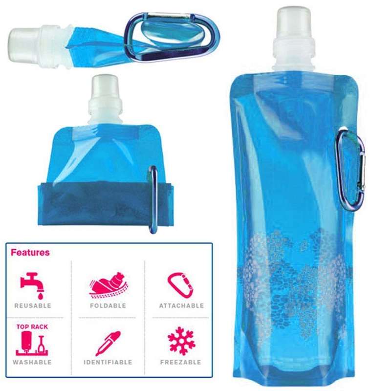 0.5L Portable Ultralight Foldable Silicone Water Bag Outdoor Sports Supplies Hiking Camping Soft ...