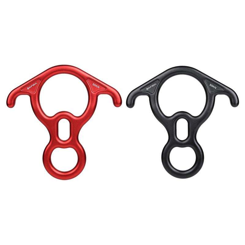 XINDA XD8602 Climbing Rescue Figure 8 Descender with Bent-ear Rappelling Gear Belay Device(Red)