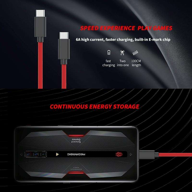 ZTE Nubia 1m USB Type-C to USB Type-C 6A Fast Charging Date Cable