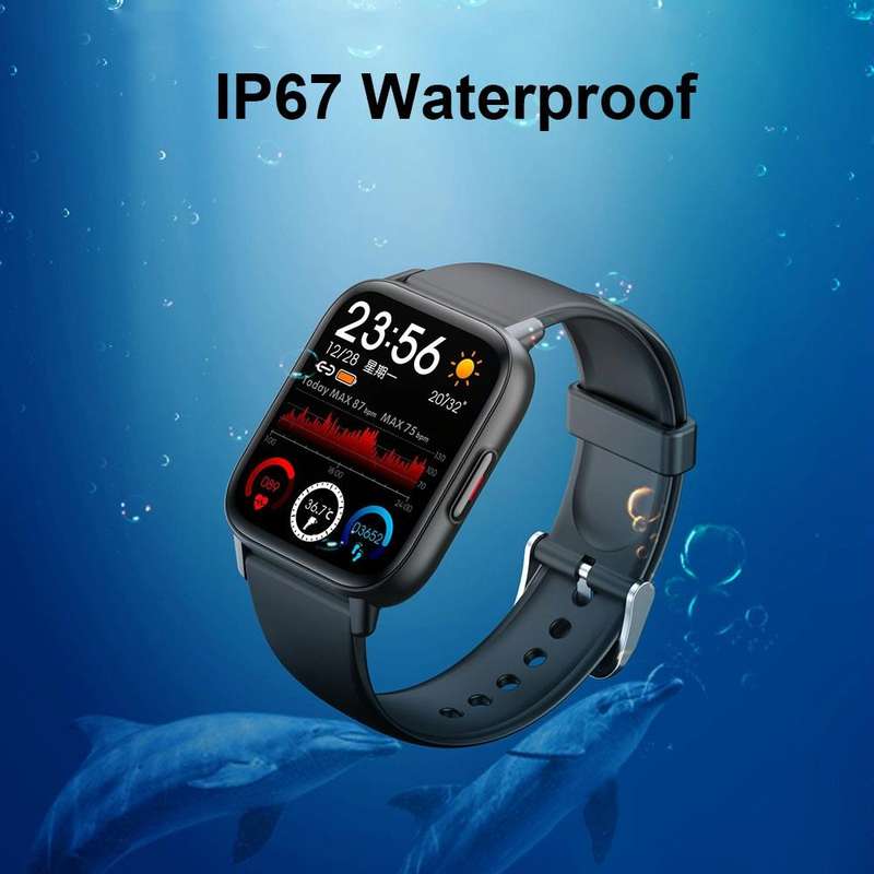 QS16Pro 1.69-Inch Health Monitoring Waterproof Smart Watch, Supports Body Temperature Detection, ...