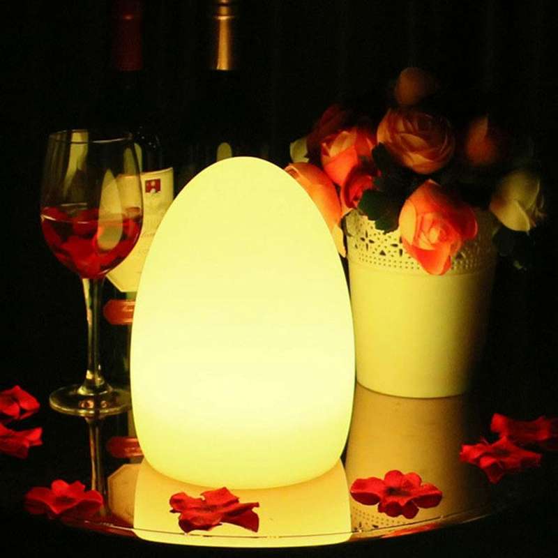 LED Outdoor Bar Table Lamp KTV Remote Control Colorful Charging Creative Decorative Egg-shaped Ta...