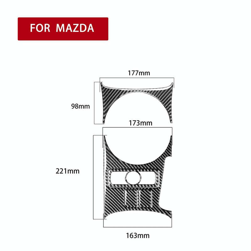 5 in 1 Car Carbon Fiber Gear Position Console Decorative Sticker for Mazda RX8 2004-2008, Left an...